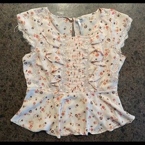 Lauren Conrad Ruffled lace blouse